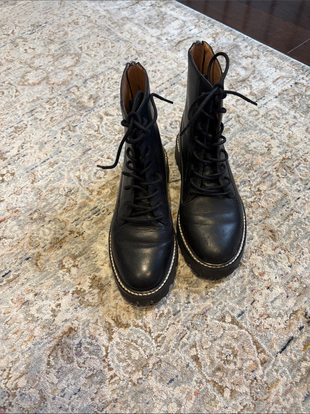 Women’s Madewell Black Lace-Up Leather Women's Boots